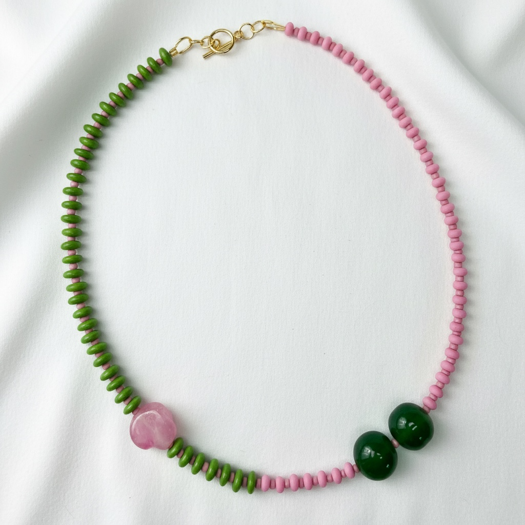 Green and Pink Necklace 1