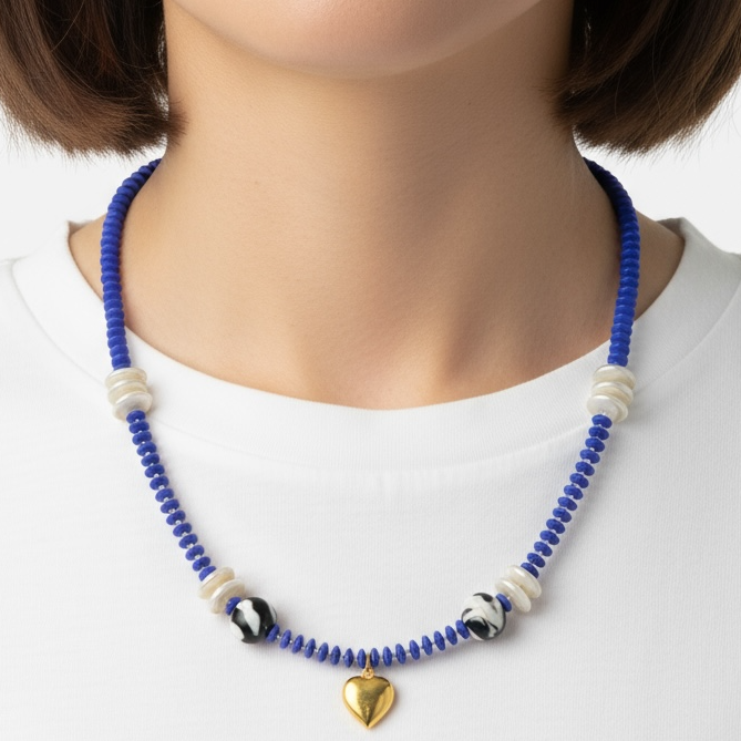 Blue Heart Necklace