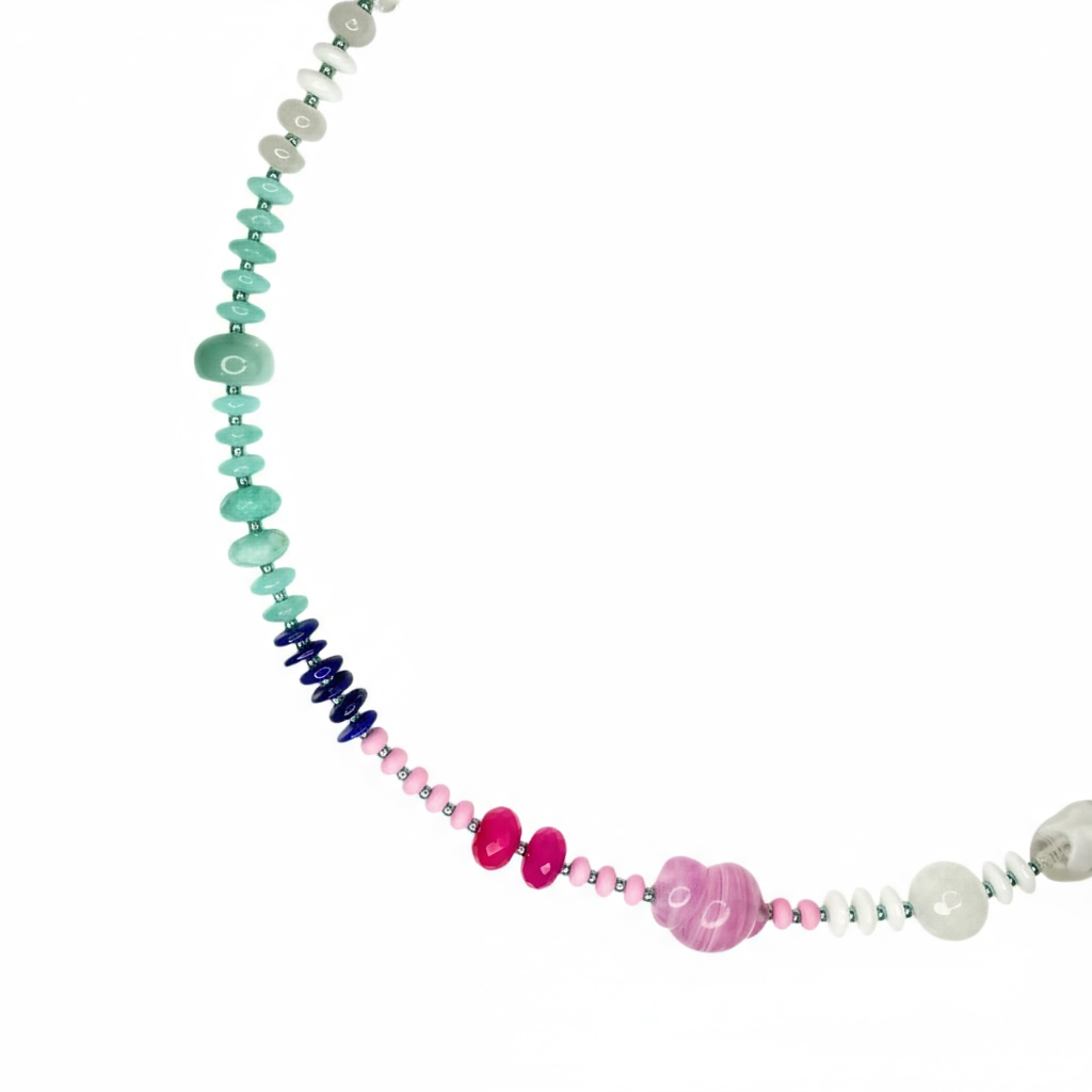 Pink and Sea Foam Multi-Color Necklace