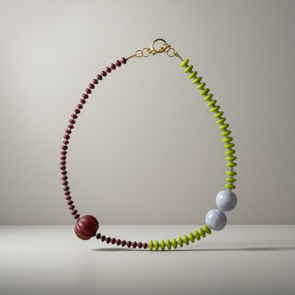 Green and Dark Red Necklace