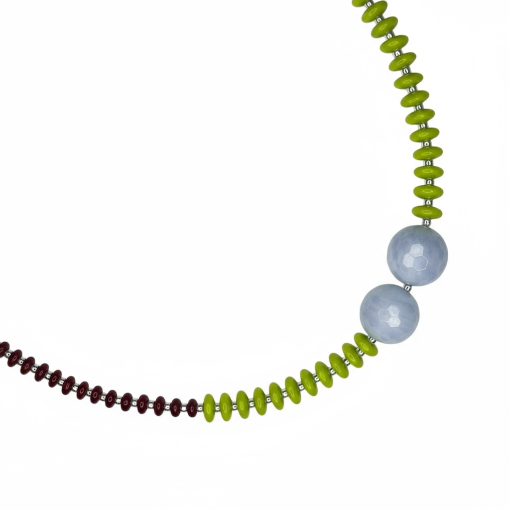 Green and Dark Red Necklace