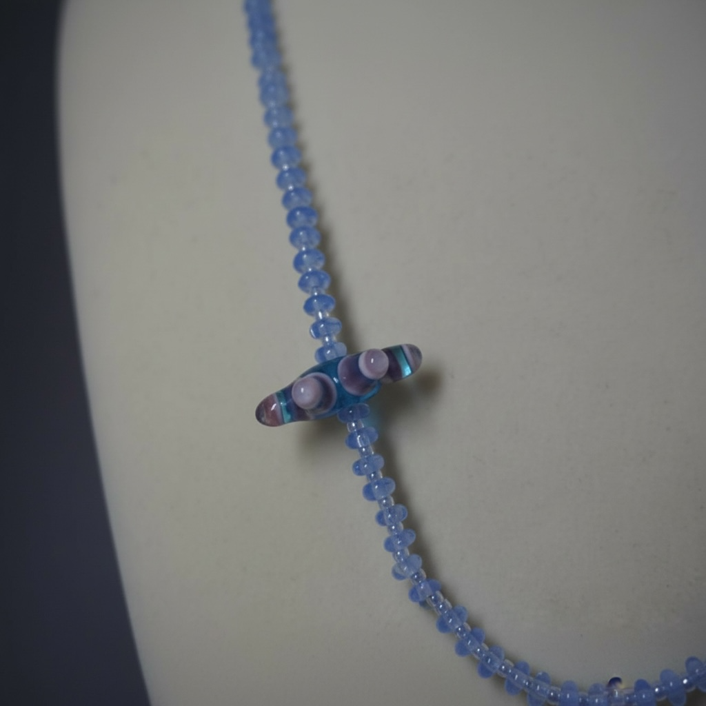 Blue and Purple Horseshoe Evil Eye Necklace