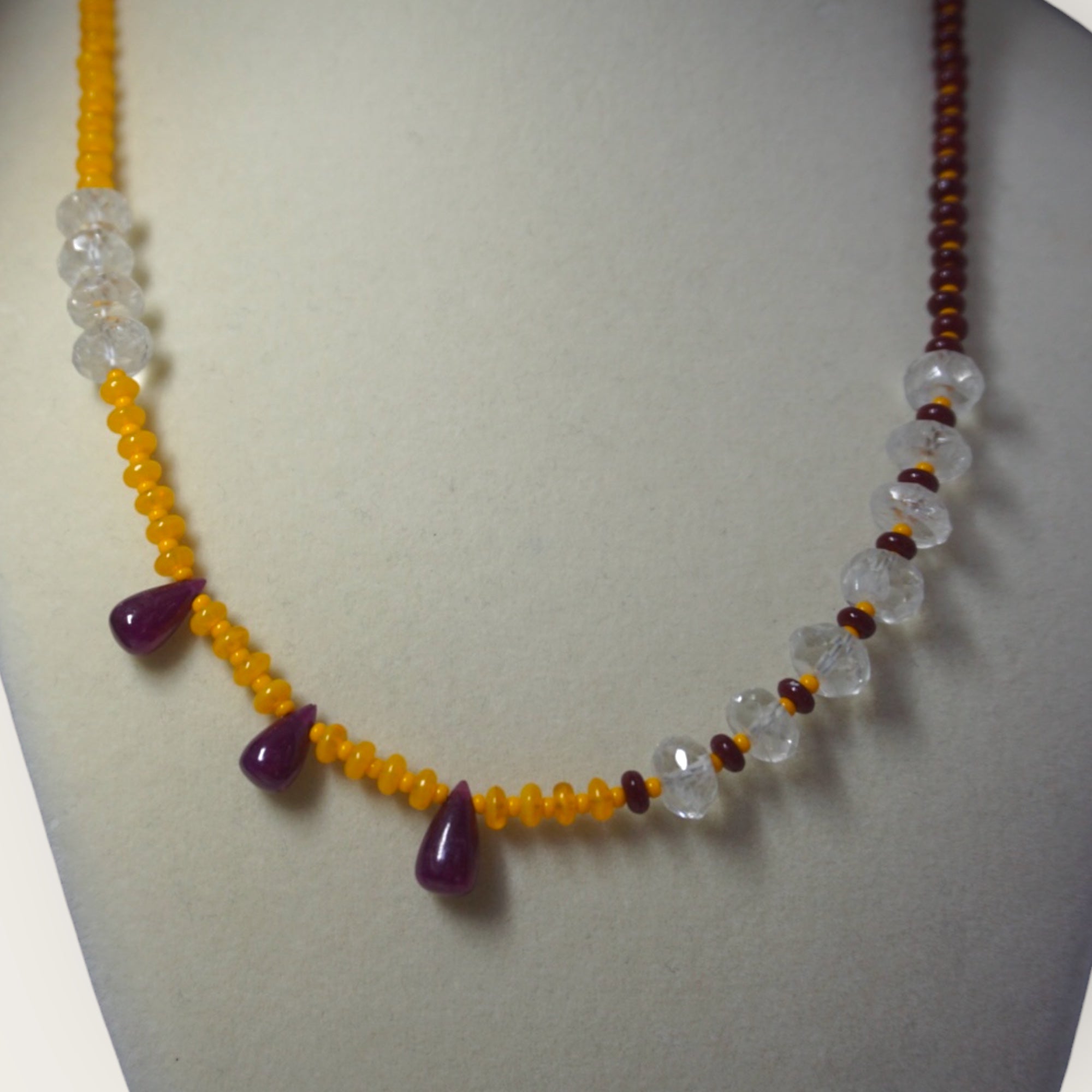 Orange and Ruby Mismatch Necklace
