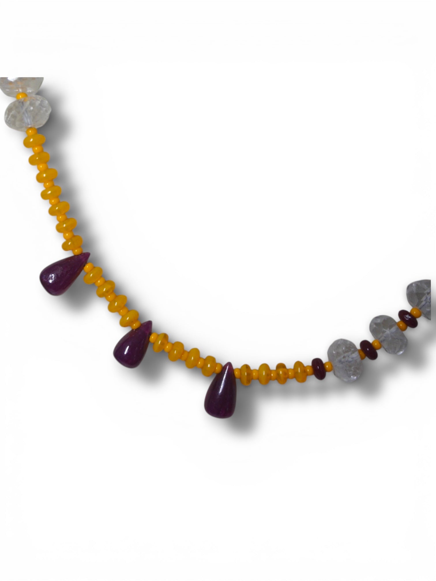 Orange and Ruby Mismatch Necklace